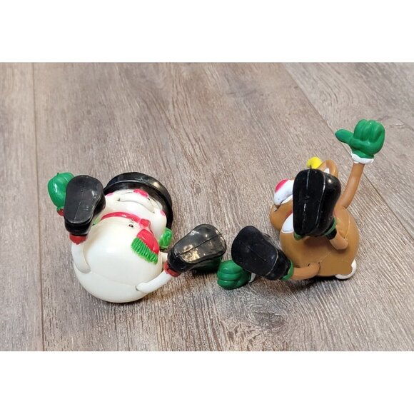 Vtg 1990 Fun World Snowman & Reindeer Bendable Arms & Legs Ornaments Lot Of 2 - Picture 7 of 9